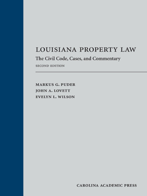 Title details for Louisiana Property Law by Markus G. Puder - Wait list